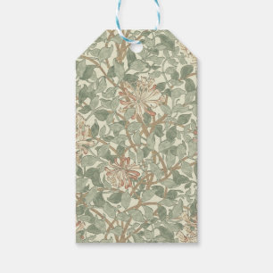 Étiquettes-cadeau William Morris Honeysuckle Vert Floral