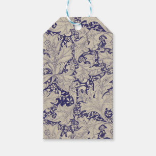 Étiquettes-cadeau William Morris Motif Giroflée Bleu Antique