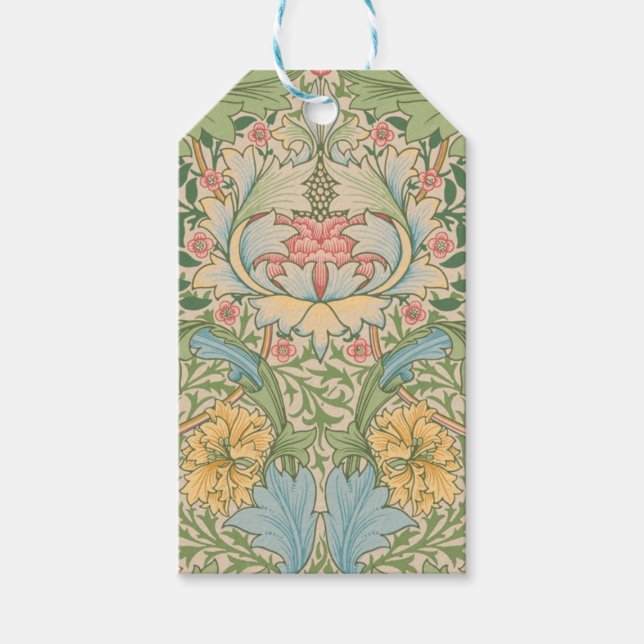 Étiquettes-cadeau William Morris Myrtle Fleur Floral Botanique (Devant)