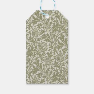 Étiquettes-cadeau William Morris Thistle Sage Green Motif