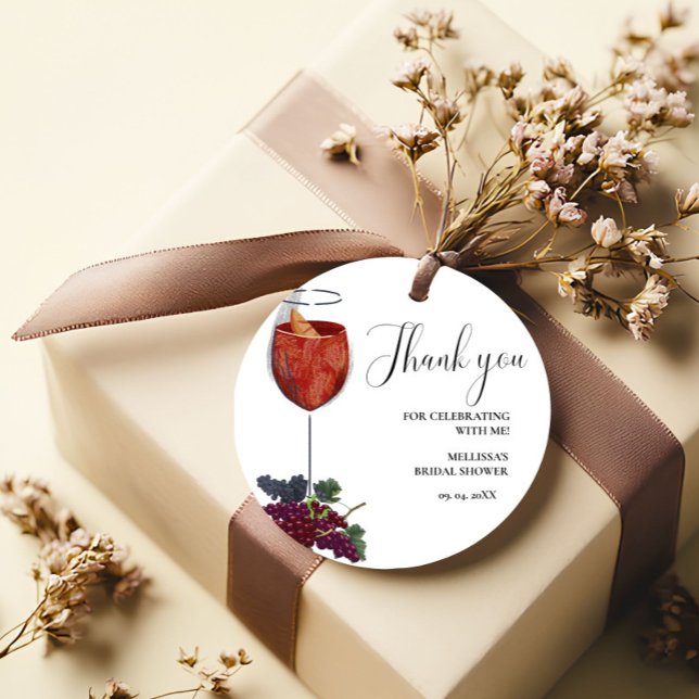 Étiquettes Cadeau WIne Dégustation Merci de douche nuptiale (Créateur téléchargé)