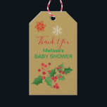 Étiquettes-cadeau Winter Christmas Snowflake Gold Tags Merci<br><div class="desc">Elégant et moderne merci étiquettes cadeaux. Ajoutez votre propre message personnel pour le rendre spécial. Modifier les couleurs, les styles de police. Pour les articles de papeterie et de fête assortis, visitez le Baby shower d'hiver de Noël pour tout ce dont vous avez besoin pour lancer une fête éclatante. Invitation,...</div>