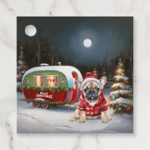 Étiquettes Cadeau Winter French Bulldog Caravan Christmas Adventure