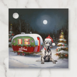 Étiquettes Cadeau Winter Great Dane Caravan Christmas Adventure