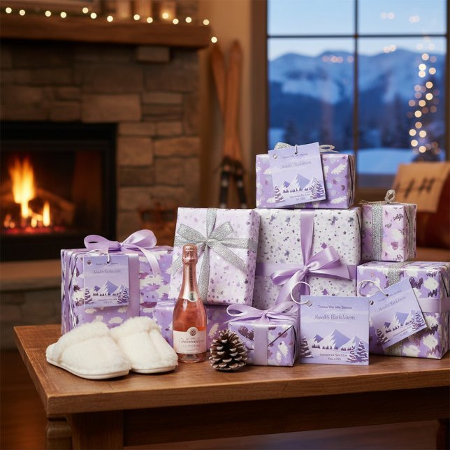 Étiquettes Cadeau Winter Mountain Bachelorette Personalized Square (Créateur téléchargé)