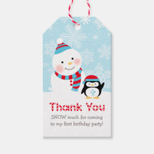 Étiquettes-cadeau Winter ONEderland Bonhomme de neige Manchot Snow M