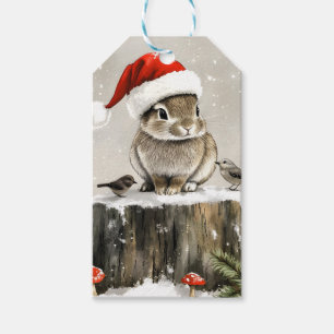 Étiquettes-cadeau Winter Père Noël Bunny Wonderland