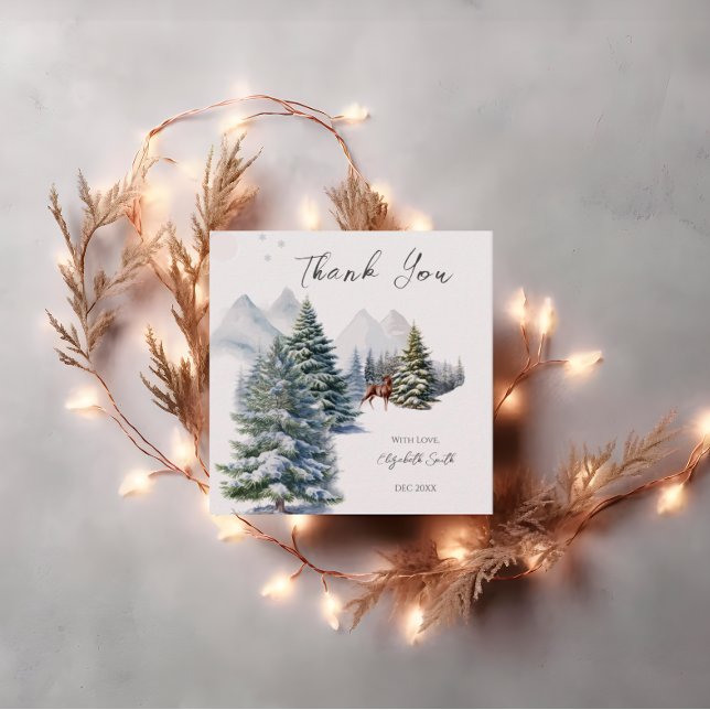 Étiquettes Cadeau Winter Wonderland Forest Deer Il fait froid dehors (Créateur téléchargé)