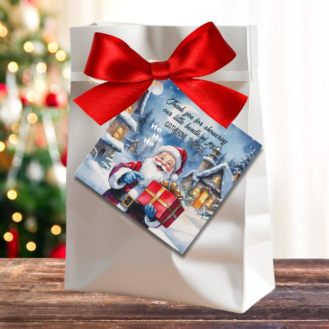 Étiquettes Cadeau Winter Wonderland Noël Père Noël Baby shower (Créateur téléchargé)