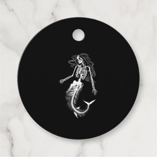 Étiquettes Cadeau Womens Funny Halloween Mermaid Skeleton