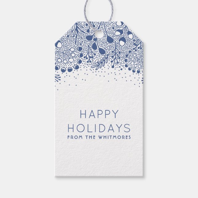 Étiquettes-cadeau Wonderland Happy Holidays (Devant)