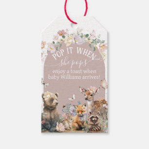 Étiquettes-cadeau Woodland animal floral fille Baby shower pop it