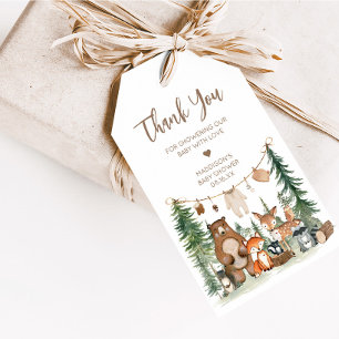 Étiquettes-cadeau Woodland Animals Adventure Await Favoriser les éti