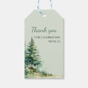 Étiquettes-cadeau Woodland Baby Shower Favor Tag • Sage Forest
