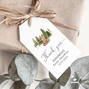 Étiquettes-cadeau Woodland Bear Baby Shower Thank You Gift Tags