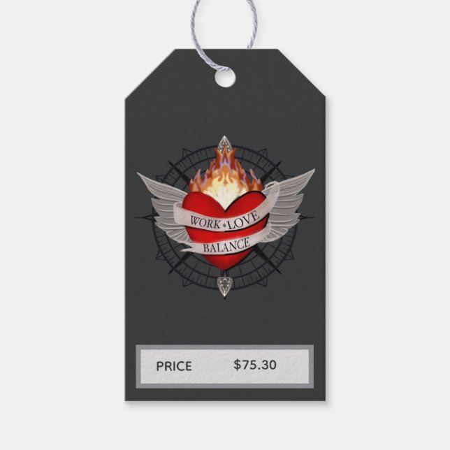 Étiquettes-cadeau Work Love Balance Compass Price (Devant)