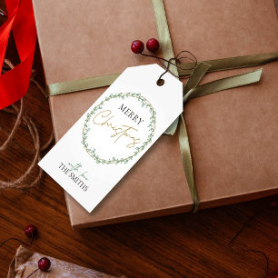 Étiquettes-cadeau Wreath Joyeux cadeau de Noël Tags Greenery