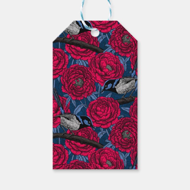 Étiquettes-cadeau Wrens in the peonies (Devant)
