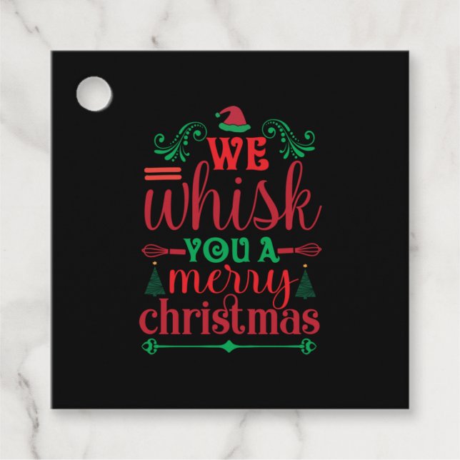 Étiquettes Cadeau Xmas Art We Whisk You A Merry Christmas (Devant)