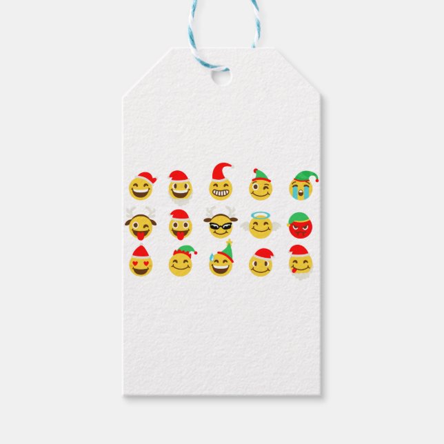 Étiquettes-cadeau xmas émoji joyeux (Devant)