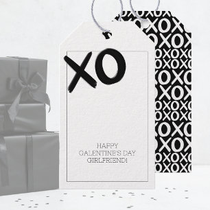 Étiquettes-cadeau XOXO Black and White Best Friends Galentine's Day