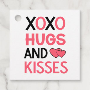 Étiquettes Cadeau XOXO Embrasse Baisers Romantique rose Mariage noir
