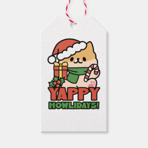 Étiquettes-cadeau Yappy Howlidays - Jote Christmas Dog Cartoon