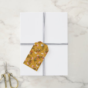Étiquettes-cadeau Yellow background flowers