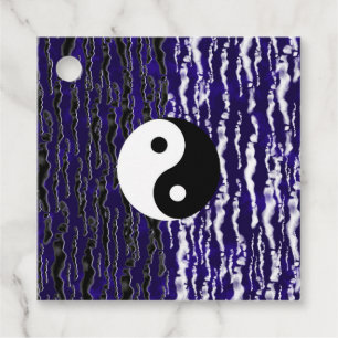Étiquettes Cadeau Yin Yang Bleu Tranquillité Zen Energie Chi Fête