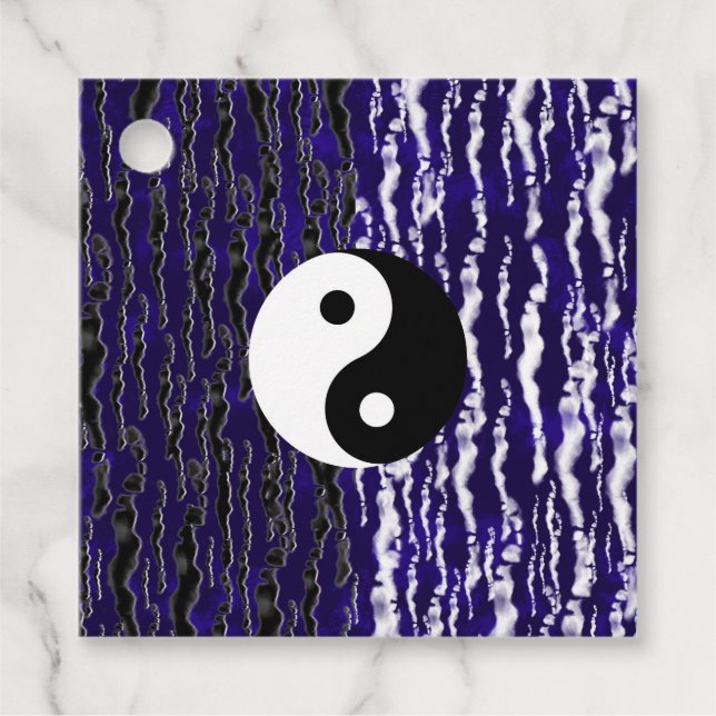 Étiquettes Cadeau Yin Yang Blue Tranquillité Zen Energy Chi Party (Devant)