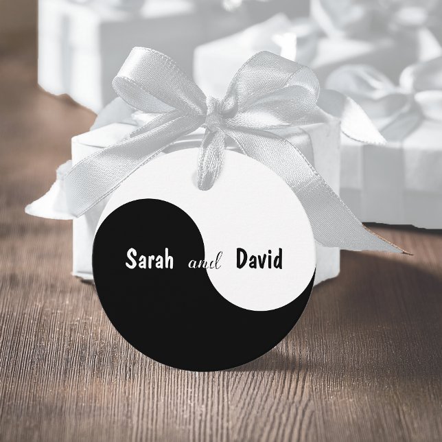Étiquettes Cadeau Yin Yang Mariage Noms des mariées et des mariées n (Créateur téléchargé)