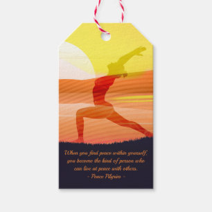 Étiquettes-cadeau Yoga Enseignant Soleil Salutation Moitié Lune Pose