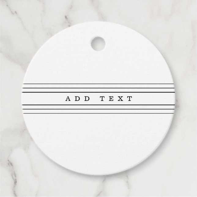 Étiquettes Cadeau Your Custom Text & Modern Stripes | Black & White (Devant)