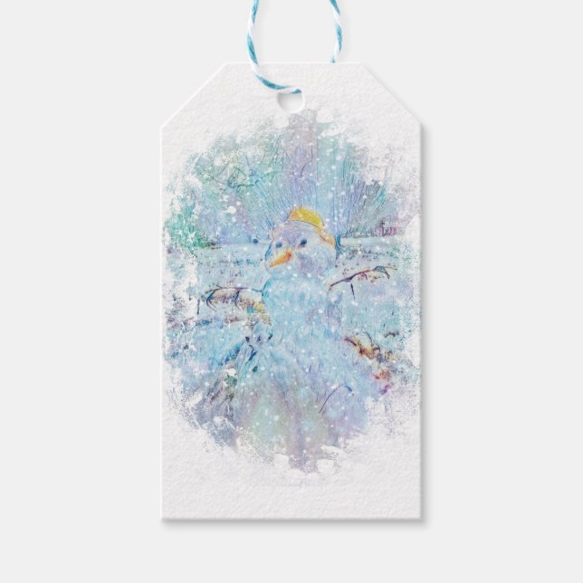 Étiquettes-cadeau Yule Winter Snowman (Devant)