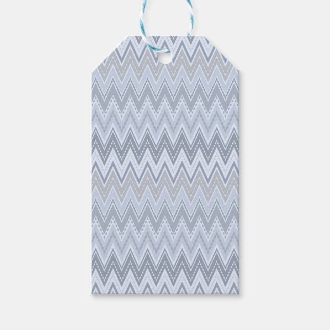 Étiquettes-cadeau Zigzag bleu clair (Devant)
