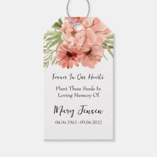 Étiquettes-cadeau Zinnia Seed Packet Memorial Funeral Tags cadeaux