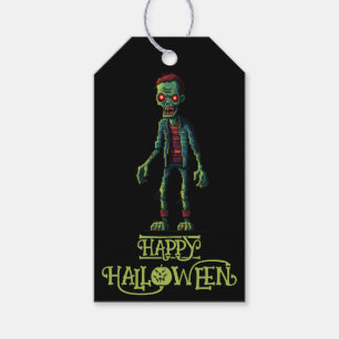 Étiquettes-cadeau Zombie Vert Effrayant Fête d'Halloween pour Enfa