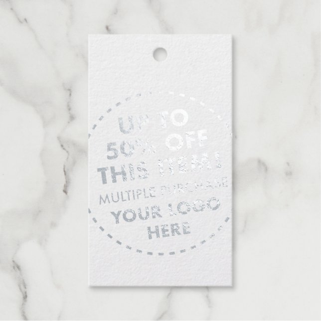 Étiquettes Cadeaux 50% DE BON achat en vrac Acheter rabais sur l'huil (Recto)