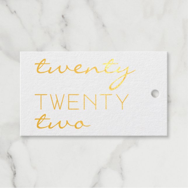 Étiquettes Cadeaux Année personnalisée 2022 Typographie moderne éléga (Recto (horizontal))