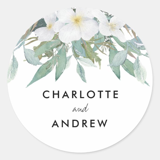 Étiquettes cadeaux au eucalyptus simples et élégan (Devant)