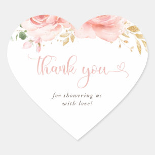 Étiquettes cadeaux Baby shower fille rose et or