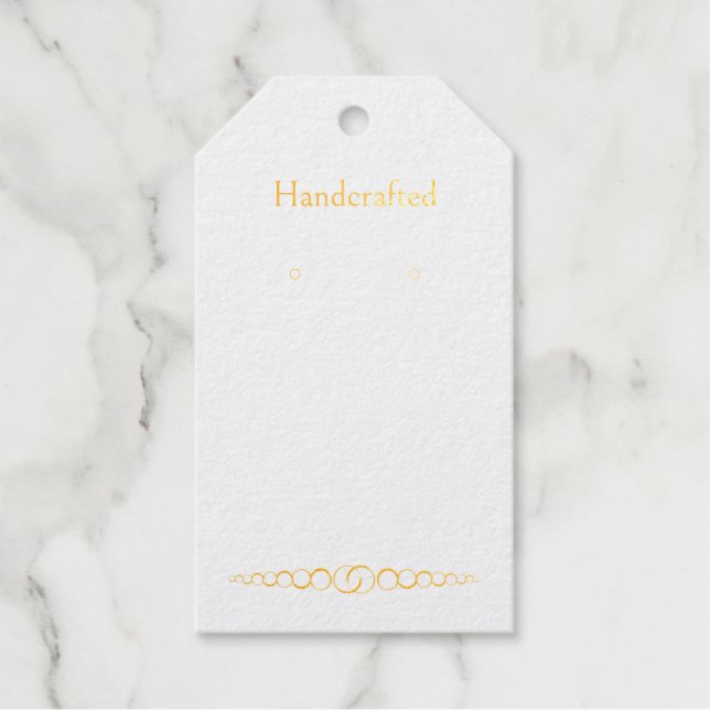 Étiquettes Cadeaux Bagues d'or personnalisées accrochant les cartes d (Recto)