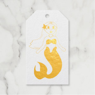 Étiquettes Cadeaux Baignade Magique Sirène Fille Plage Océan