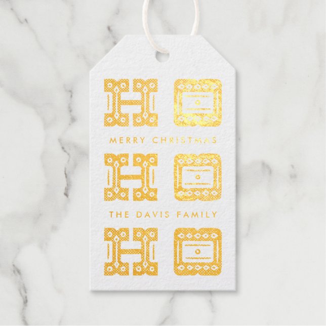 Étiquettes Cadeaux Balise Cadeau de Noël joyeux (Recto)