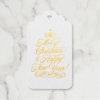 Étiquettes Cadeaux Balise cadeau de Noël simple Foil