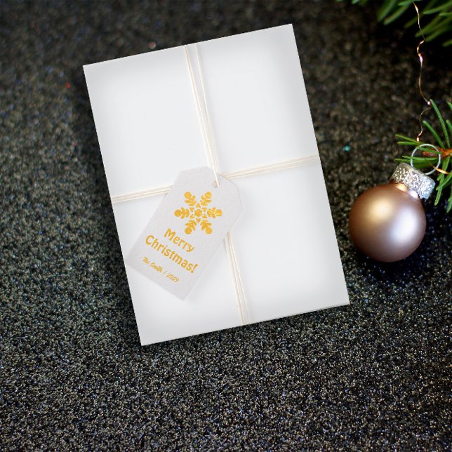 Étiquettes Cadeaux Balise cadeau Foil snow burgundy (Créateur téléchargé)