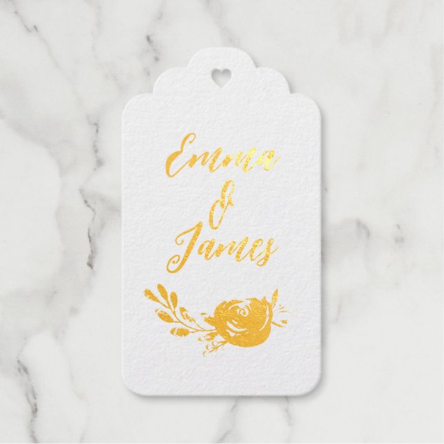 Étiquettes Cadeaux Balise de préférence Boho Gold Foil (Recto)