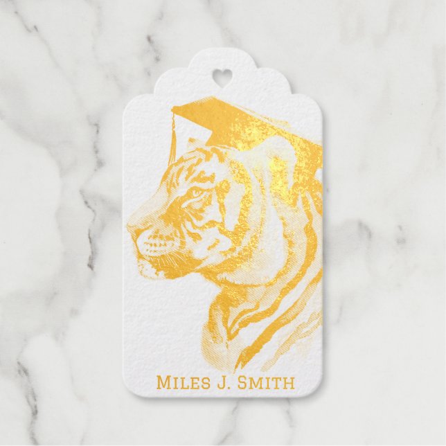 Étiquettes Cadeaux Balises Foil Foil de graduation personnalisée (Recto)