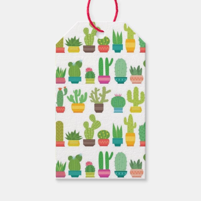 Étiquettes Cadeaux - Beaucoup de Cactus (Devant)