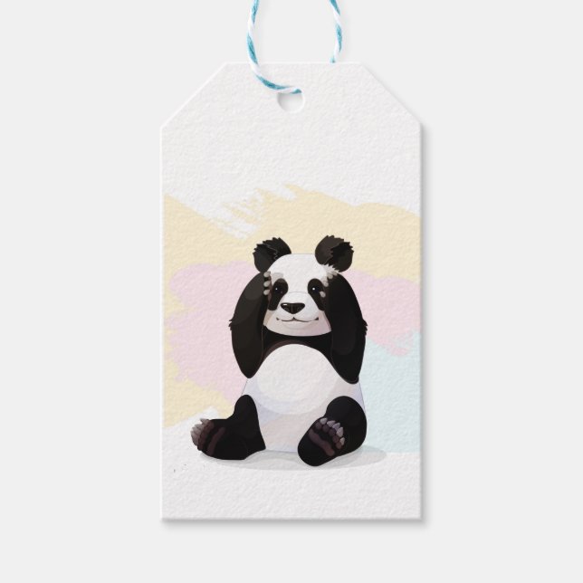 Étiquettes Cadeaux Bébé Panda (Devant)